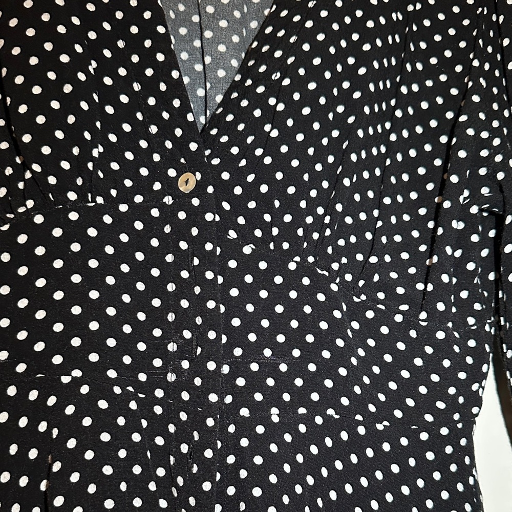 Free People Black and White Polka Dot Blouse - Picture 4 of 4